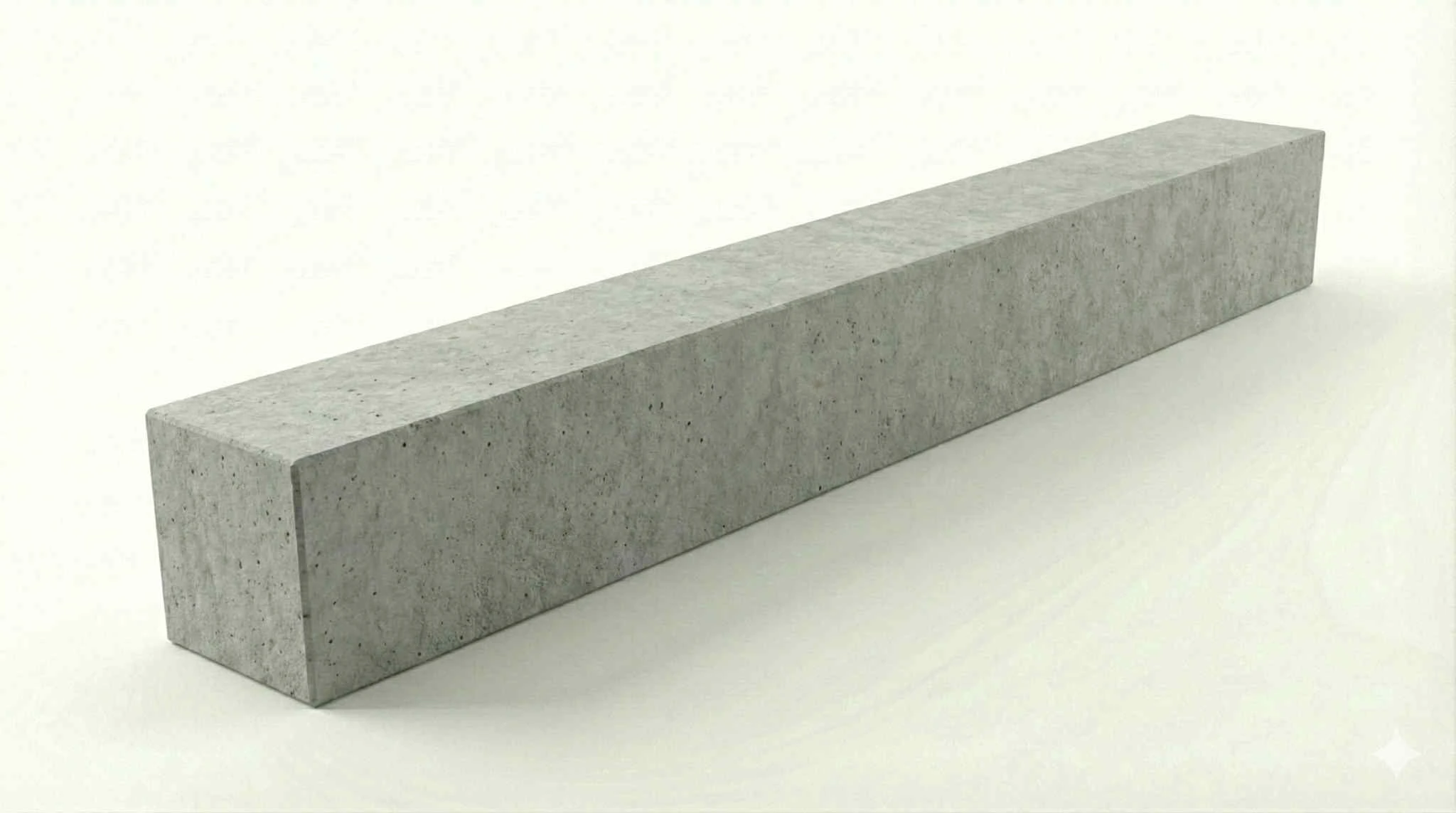 Długa prostokątna belka stropowa betonowa na jasnym tle