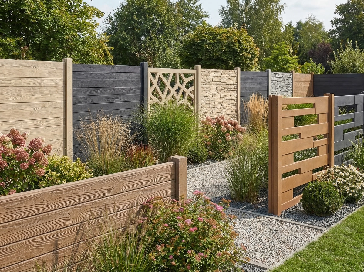 nowoczesne ogrodzenia betonowe